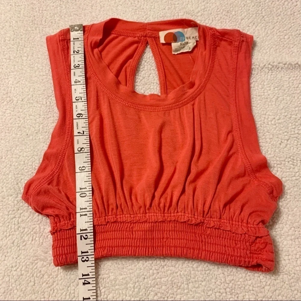 Free People Beach Morningside Crop Tank Top Bright Pink